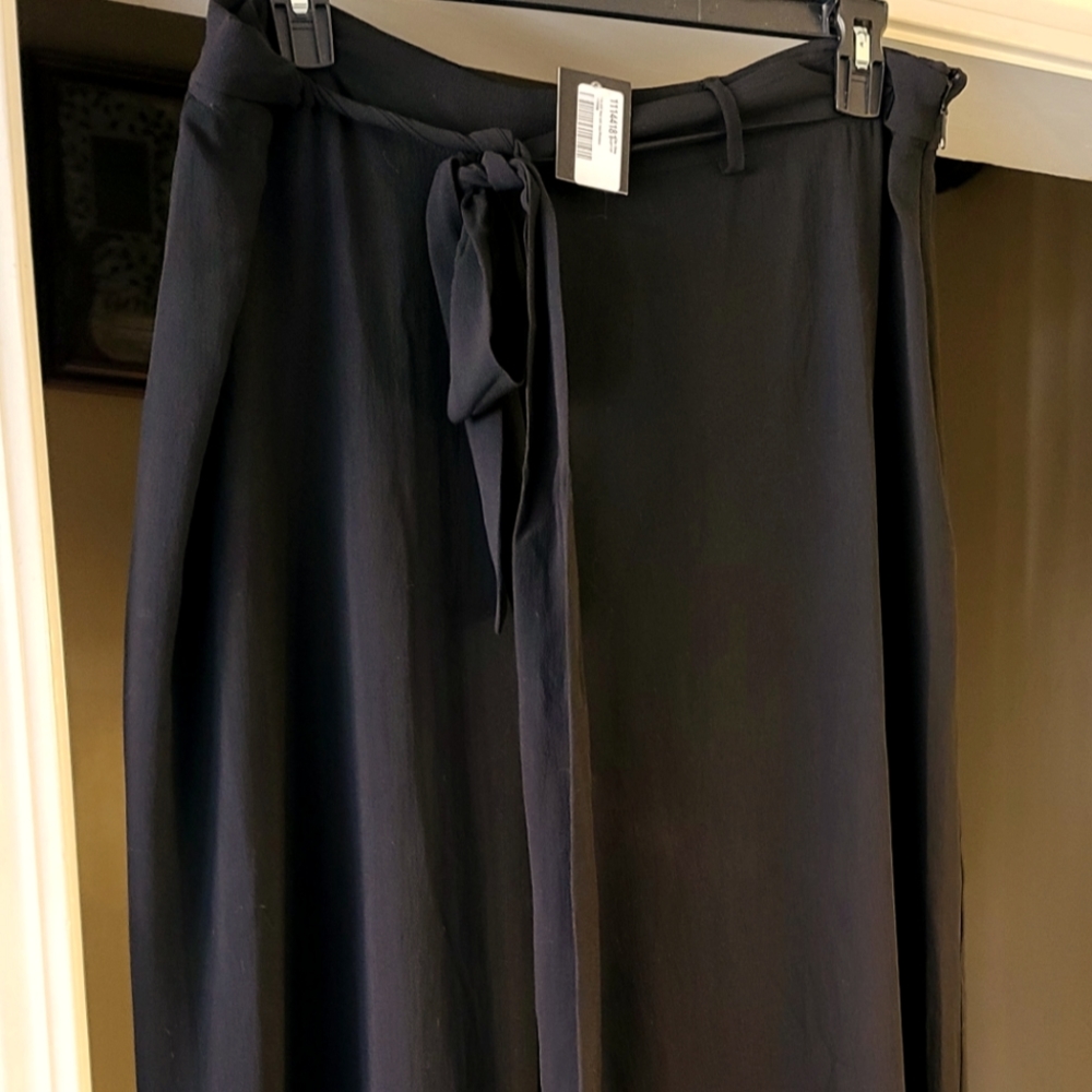 City Chic Sz L 20 Black Palazzo Pants w/ Belt & Loops